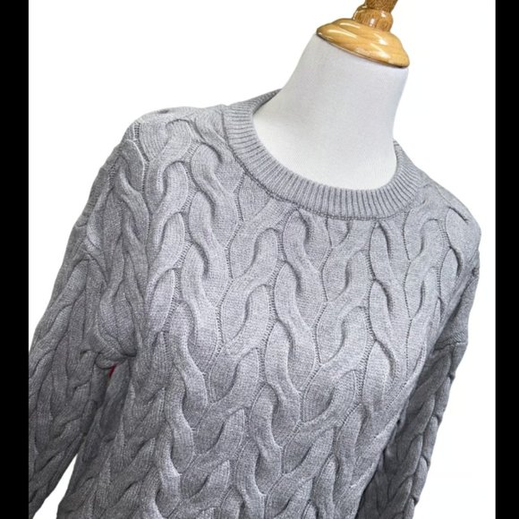 Philosophy women’s grey cable knit sweater S - Picture 2 of 6